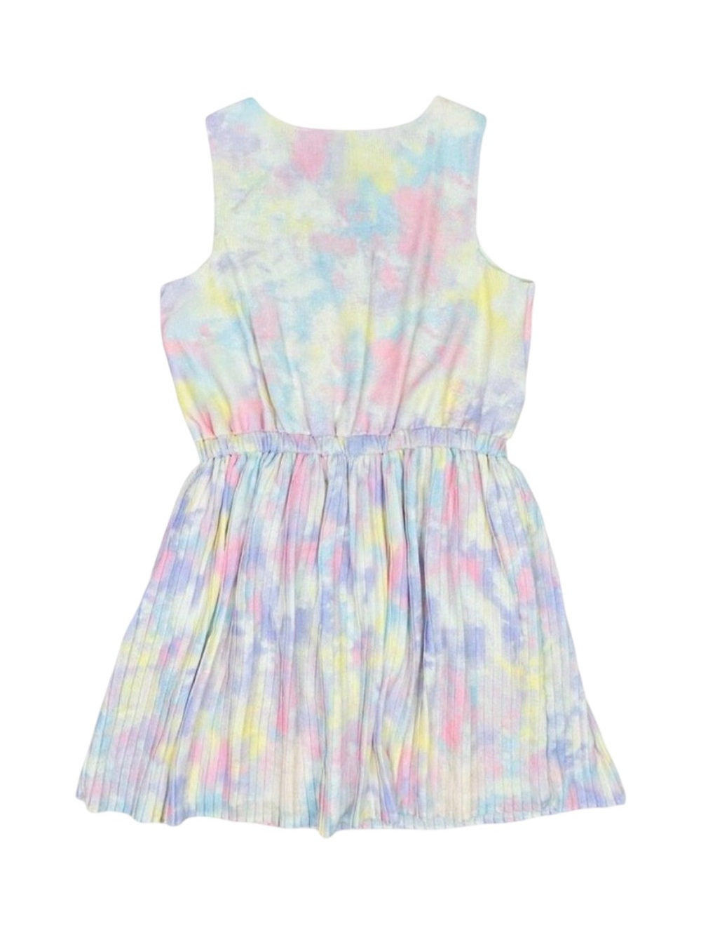 BCBG Girls Tie Dye Sleeveless V-Neck Pleated Dress - Size 14